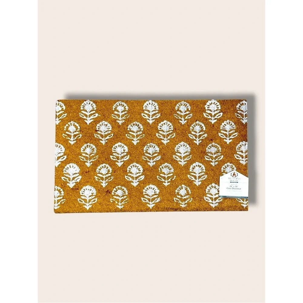 My Texas House‎ Multi Block Floral Outdoor Coir Doormat, 18x30